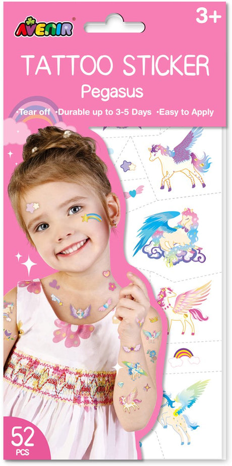 Avenir tatoveringsmærker - pegasus - 52 stykker - holder 3 til 5 dage - 3 år