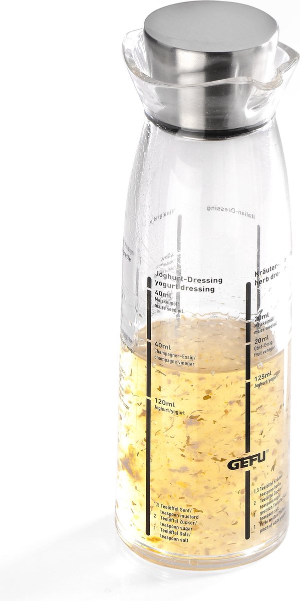 Gefu mix dressing shaker – 350 ml – glas rustfrit stål