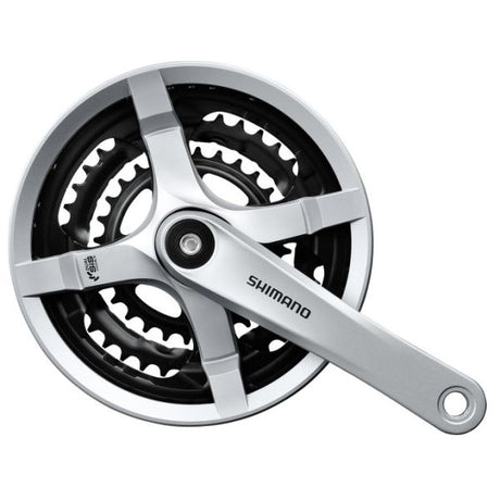 Shimano kranksæt 6 7 8 gear – 175 mm – 48 38 28 tænder – sølv