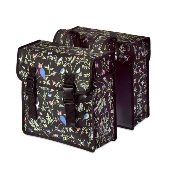 Basil Wanderlust Double Black Bicycle Bag - Vand -repellent, 35L, Universal Bridge System