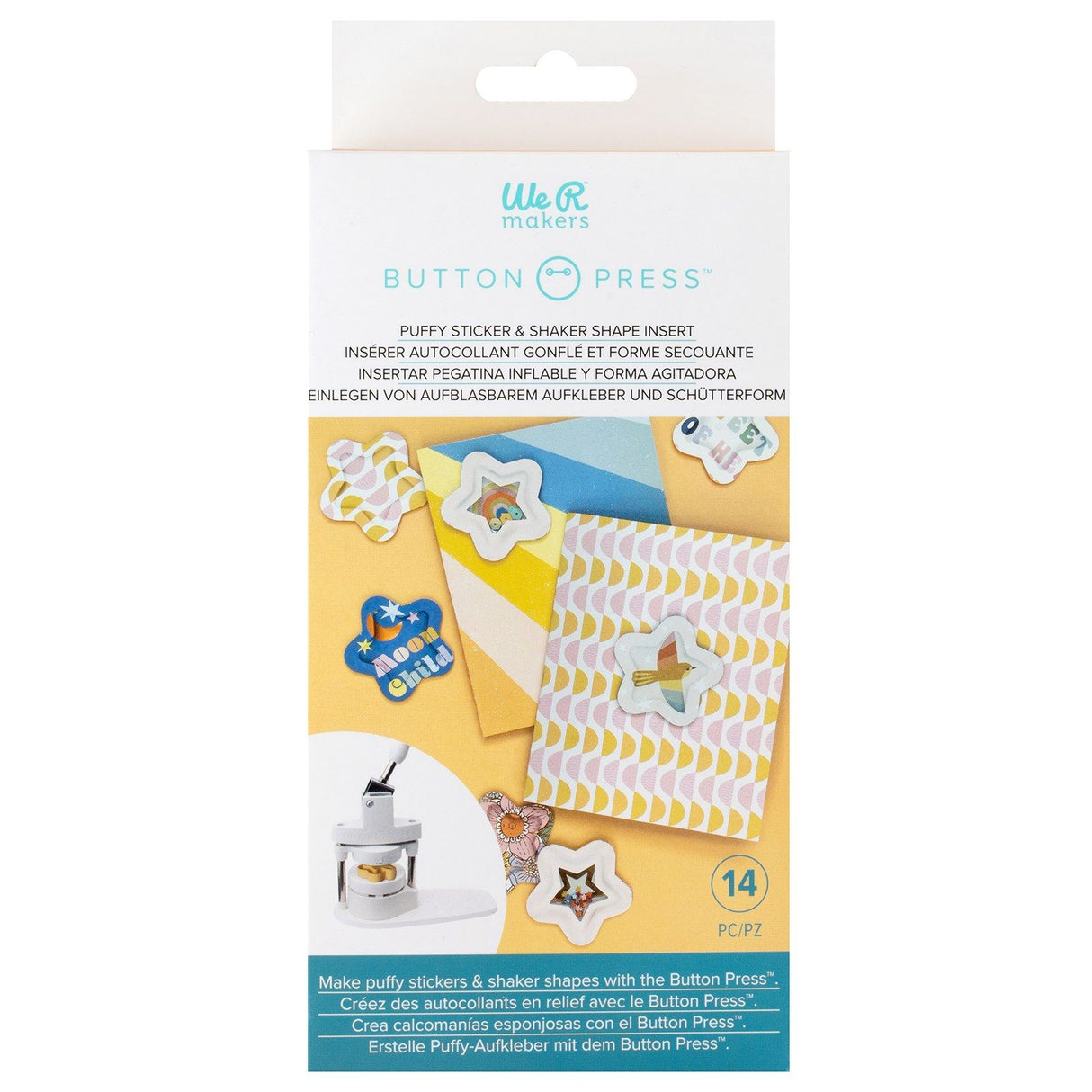 We r makers • knaptryk puffy shaker indsæt stjerne 14stk