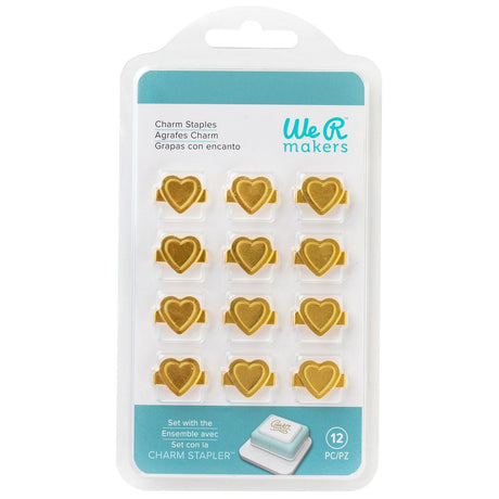 We r makers • charm hæfteklammer hjerte guld 12stk