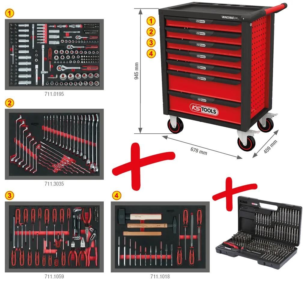 Ks tools værktøjsvogn racingline værktøjsvogne racingline ks-tools 515 stk.