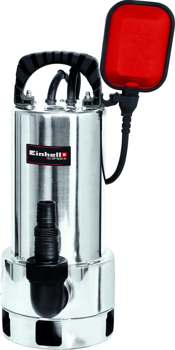 Einhell elektrisk snavsvandspumpe GC-DP 9035 n - 900 W - 18000 l h - snavs op til ø35 mm - trinløst justerbar svømmerafbryder - pumpehus i rustfrit stål