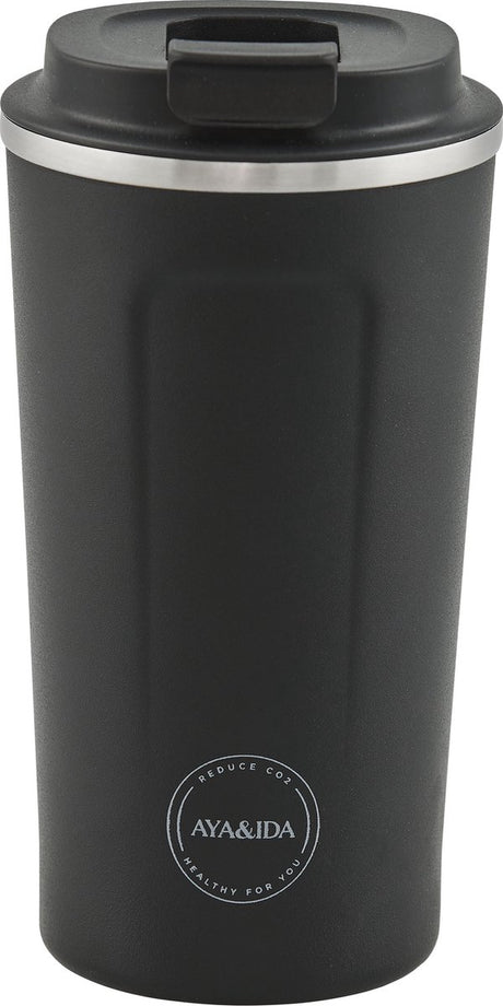 Aya ida aya ida - cup2go - termokandekop - kaffekop - coffee to go - rejsekop - tag med - 500ml - mat sort