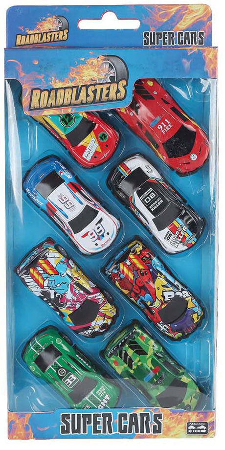 Van manen veenendaal bv roadblasters biler die cast pull back 7,5cm, 8stk.