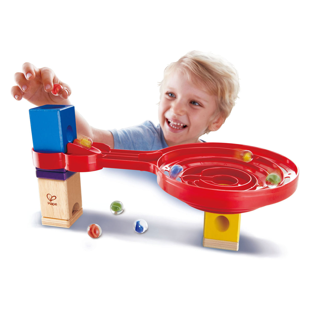 Hape quadrilla dobbeltsidet spiral twist marmor spor. 9 stk.