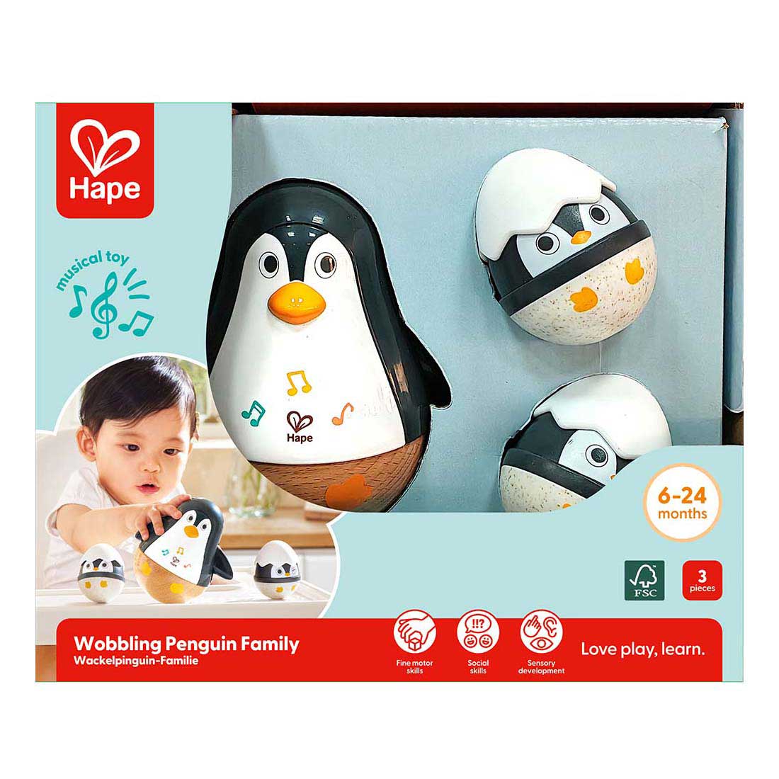 Hape dykkerpingvinfamilie - 3 dele.
