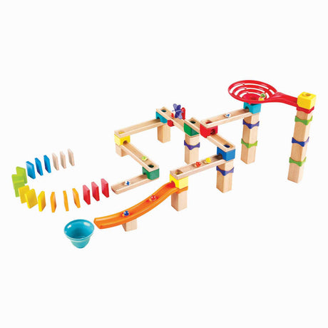 Hape marmorbane med domino - rasante marmorbanebyggesæt 81 stk, 3 år+