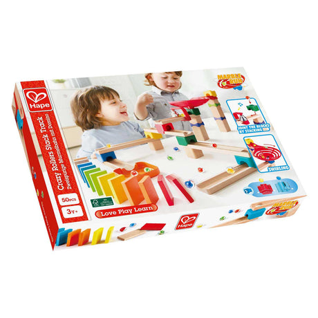 Edugro hape træ marmor spor sæt domino - 50 stk.