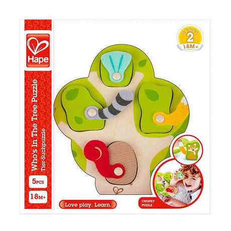 Hape, der er i træform-puslespillet - 5 dele.