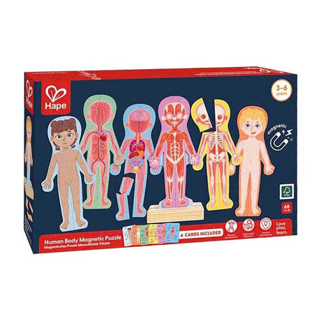 Hape menneskekroppens magnetiske puslespil - 63 brikker.