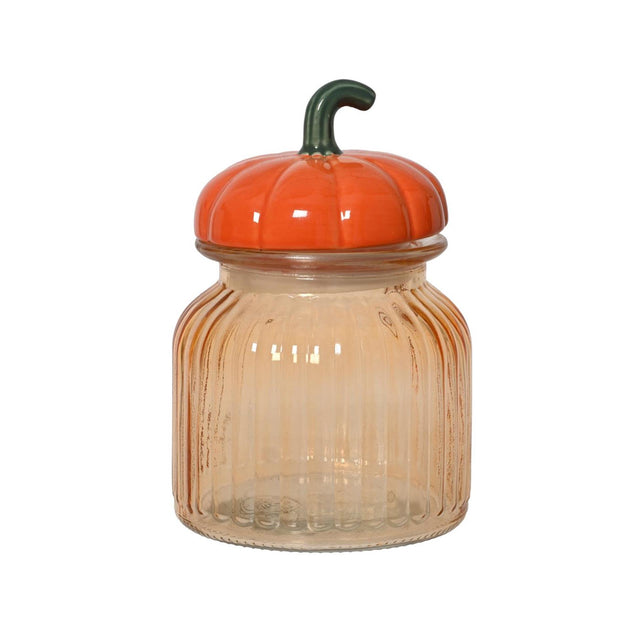 Decoris voorraadpot pompoen glas transparent ø10.8cx16.5cm