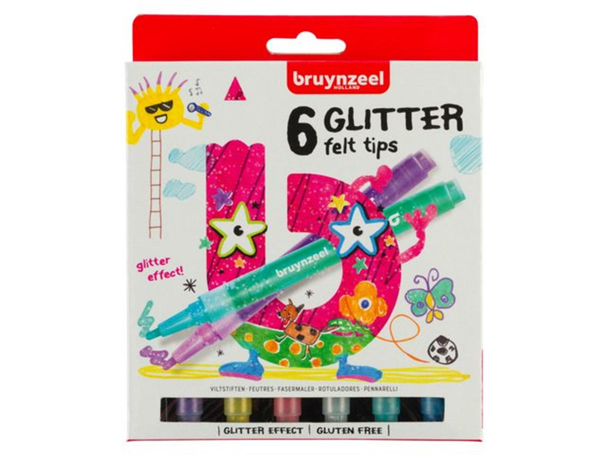 Bruynzeel 6 glitter filtspidser