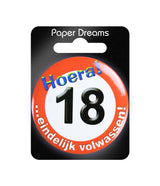 Paperdreams knap lille - 18 år trafikskilt