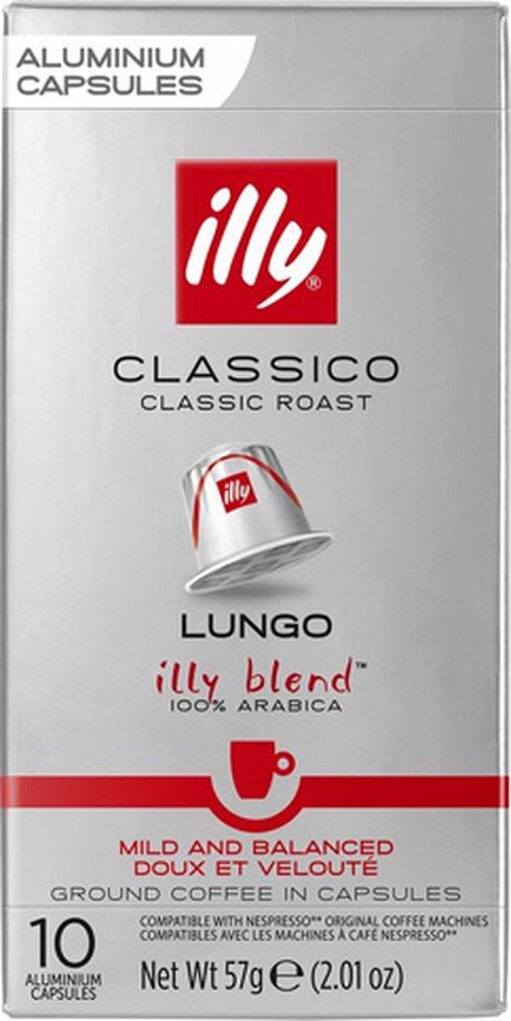 Illy lungo classico kaffekopper - intensitet 5 9 - 10 x 10 kapsler
