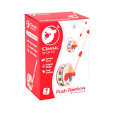 Klassisk World World Wood Push Figur Rainbow Wheel