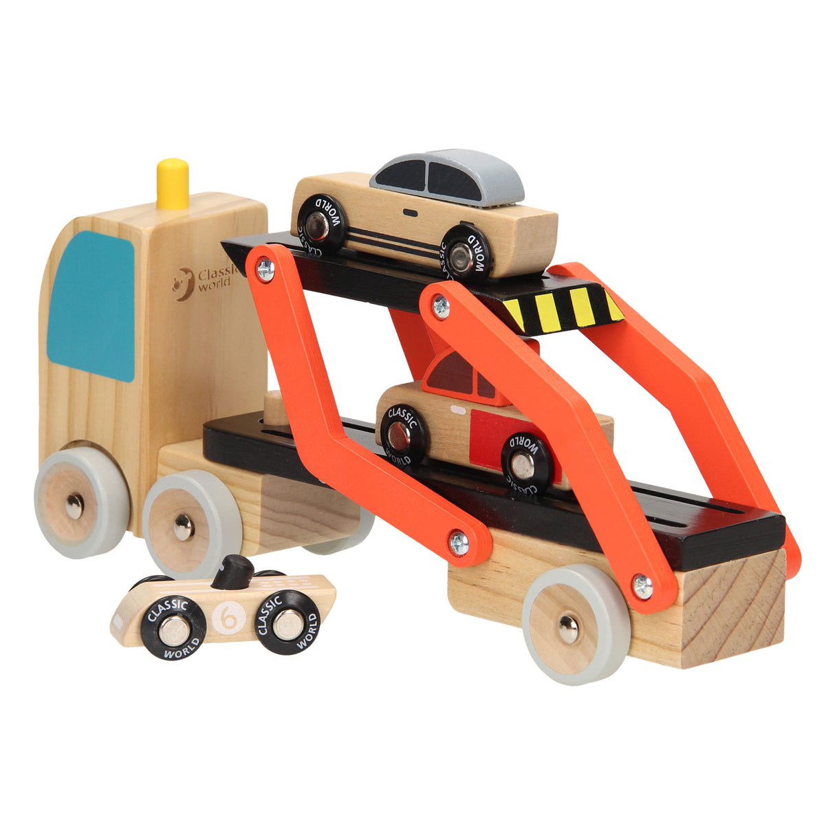 Klassisk verdens biltransporter med biler, 4 stk.