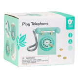 Klassisk verden træ retro telefon turkis