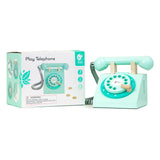 Klassisk verden træ retro telefon turkis