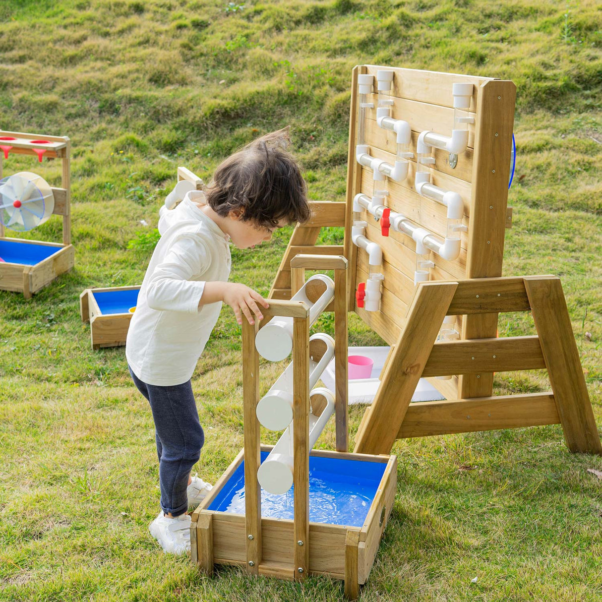 Klassisk World Wood Water Play Table Waterfall