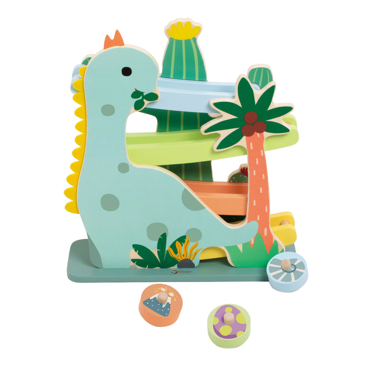Klassisk verden trækuglebane dinosaur - pædagogisk legetøj 4-delt.