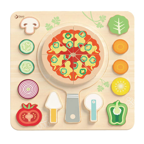 Klassisk verden trælegetøj form puslespil pizza 22 stykker pædagogisk.
