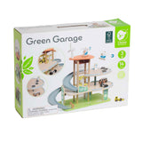 Klassisk verden trælegetøjsgarage bæredygtig med tilbehør 19-delt.