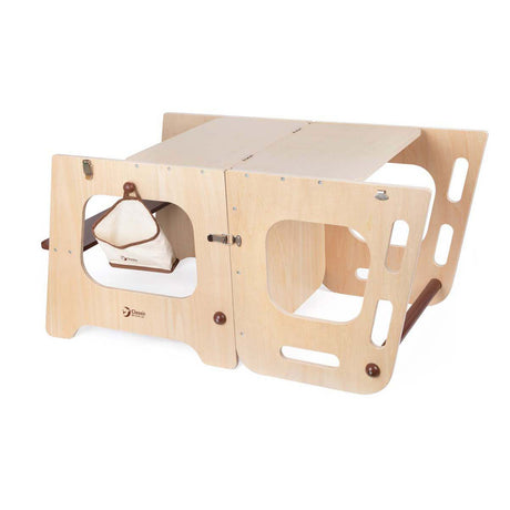 Klassisk verdenstræ 2-i-1 læringstårn og bord justerbar, 90 cm