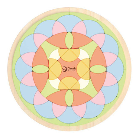 Klassisk verdens mandala puslespil blomsterformet Montessori-legetøj