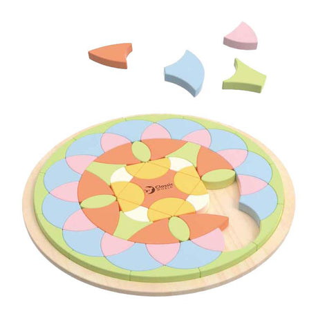 Classic world houten mandala legpuzzel bloemvormig montessori speelgoed