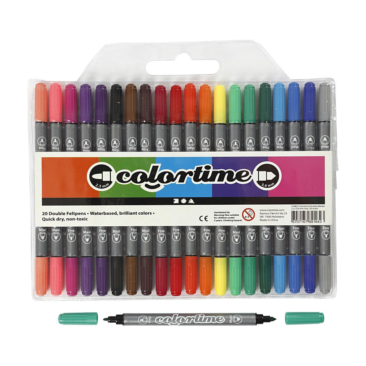 Creativ virksomhed https: www.cchobby.nl colortime-double-tip-line-thickness-2-3-3-6-mm-standard-colours-20-piece-1-box