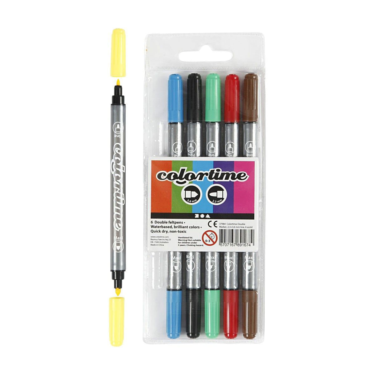 Creativ virksomhed https: www.cchobby.nl colortime-double-tip-line-thickness-2-3-3-6-mm-standard-colours-6-piece-1-box