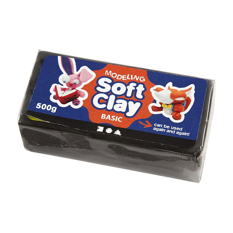 Creativ company soft clay - sort, 500gr.