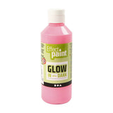 Creativ company glow in the dark maling - lys rød, 250ml