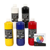 Creativ firma tekstilmaling - primærfarver, 5x500ml
