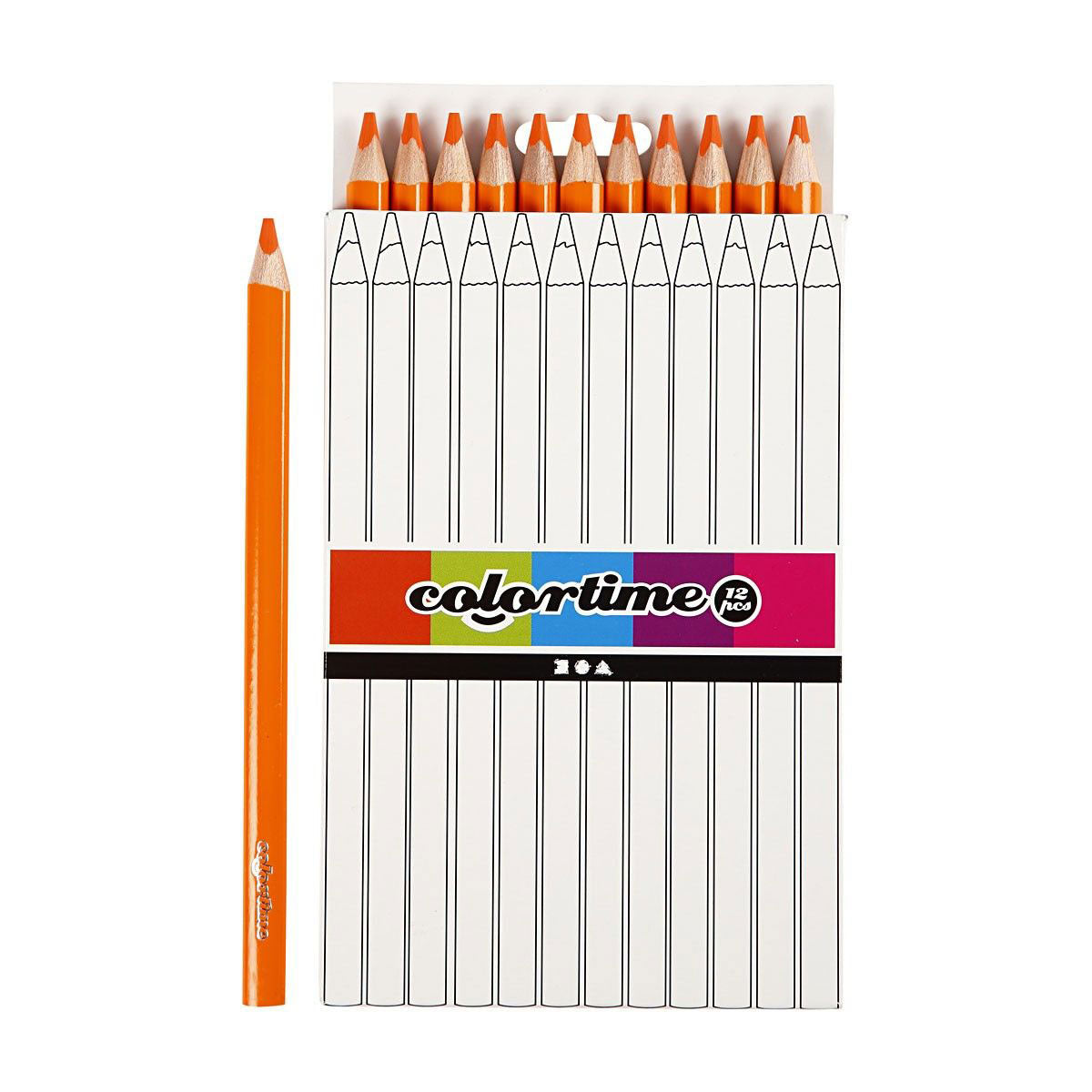Creativ firma trekantede jumbo farveblyanter - orange, 12 stk.