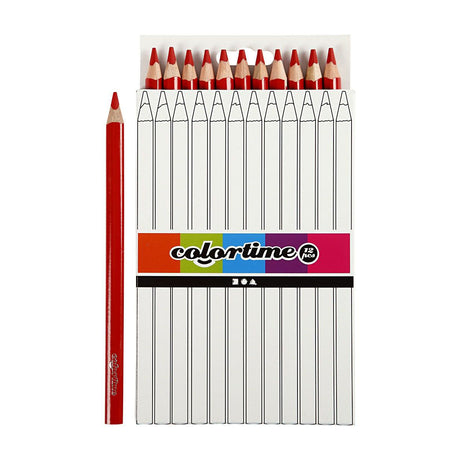 Creativ firma trekantede jumbo farveblyanter - røde, 12 stk.