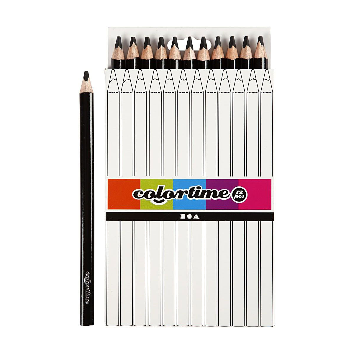 Creativ firma trekantede jumbo farveblyanter - sorte, 12 stk.