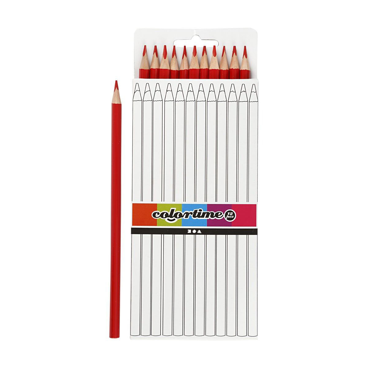 Creativ Company Triangular Colored Pencils - Red, 12 ..