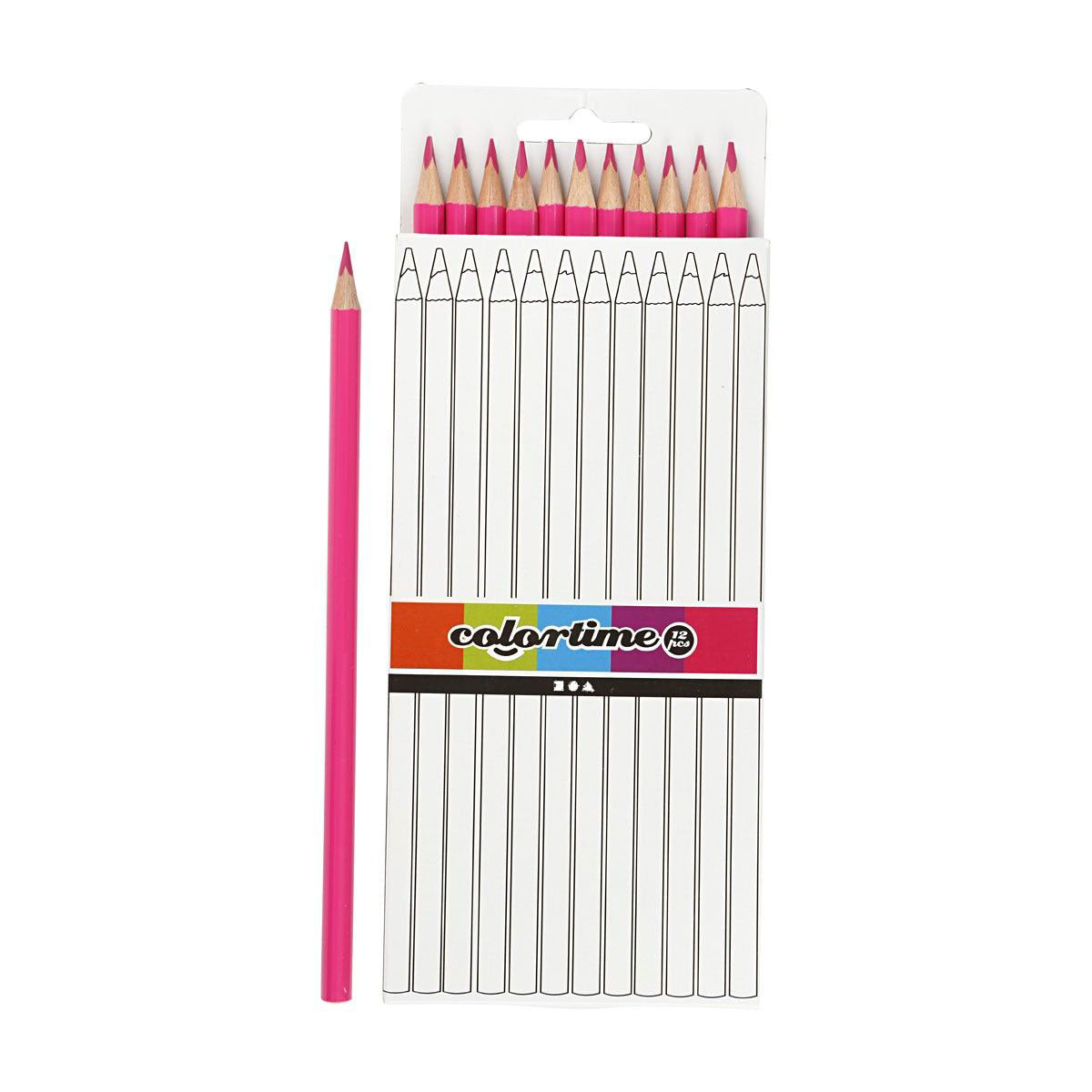 Colortime trekantede farveblyanter - pink, 12 stk.