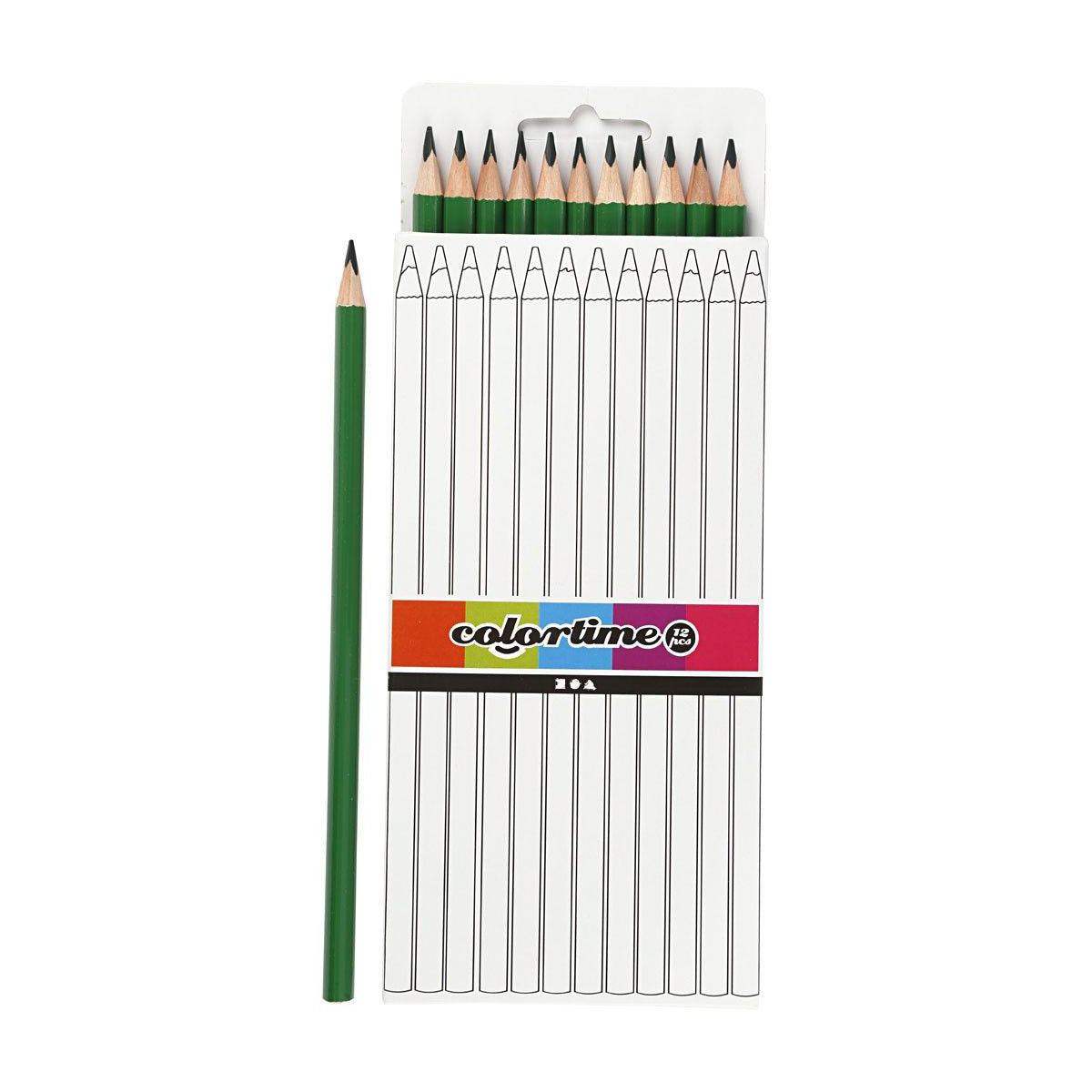 Creativ firma trekantede farveblyanter - grøn, 12 stk.