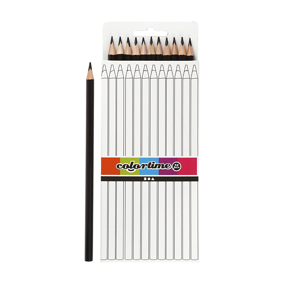 Creativ firma trekantede farveblyanter - sorte, 12 stk.
