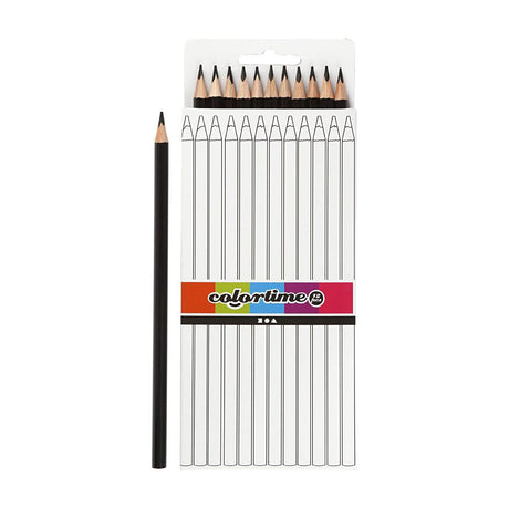 Creativ firma trekantede farveblyanter - sorte, 12 stk.