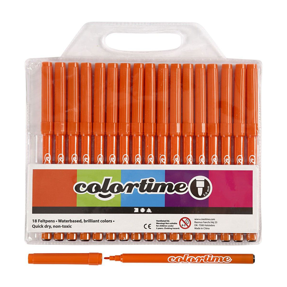 Creativ firma orange tuscher, 18 stk.