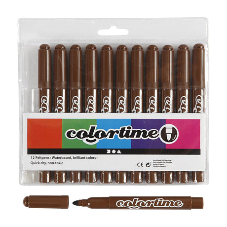 Creativ firma brune jumbo tuscher, 12 stk.