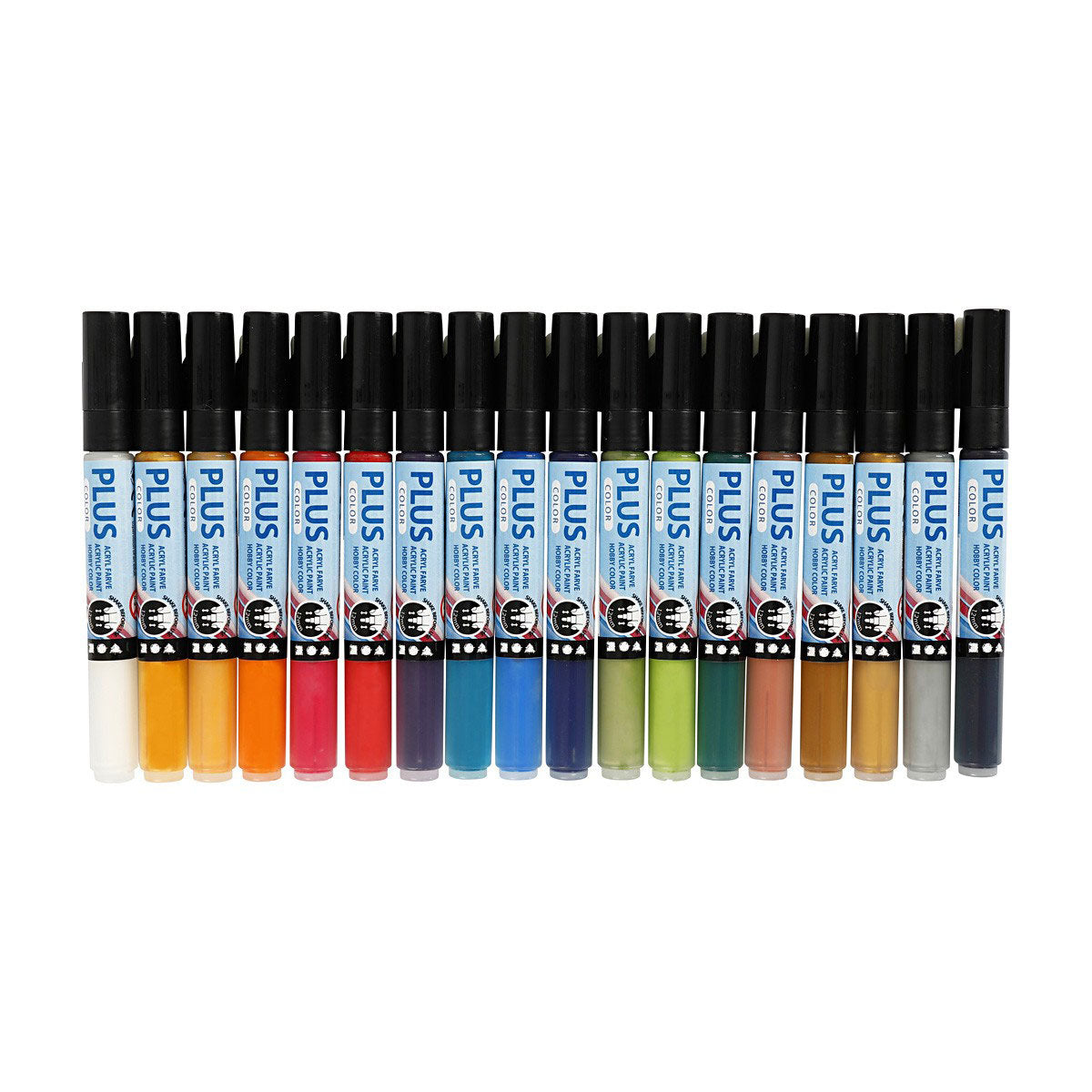 Creativ virksomhed https: www.cchobby.nl plus-color-marker-l-14-5-cm-line thickness-1-2-mm-diverse-colors-5-5-ml-18-piece-1-box