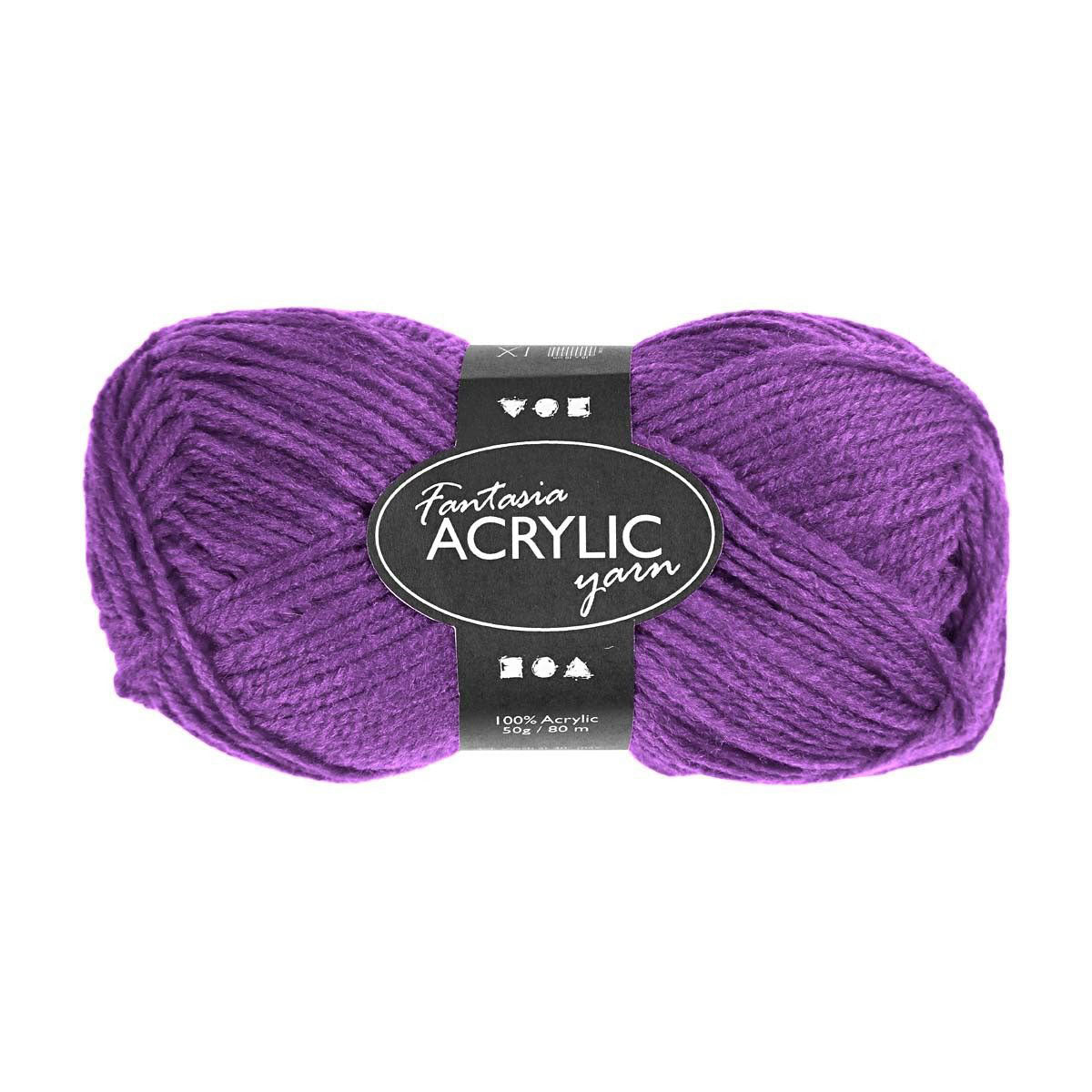 Creativ company akrylgarn neon - lilla, 50gr