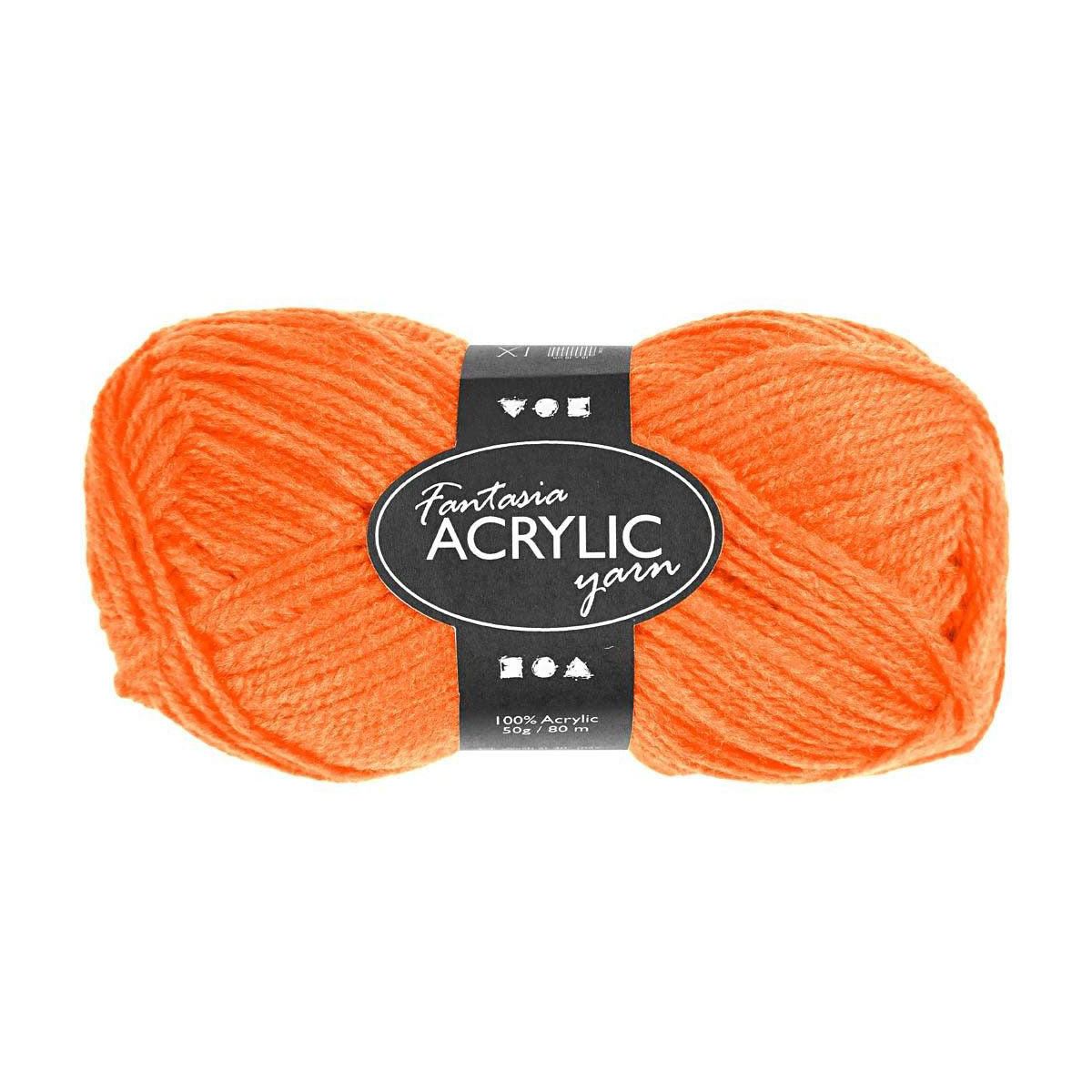 Creativ company akrylgarn neon - neon orange, 50gr