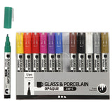 Creativ virksomhed https: www.cchobby.nl glas-porcelænsmarkører-linjetykkelse-1-2-mm-semi-opaque-diverse-colors-12-piece-1-box